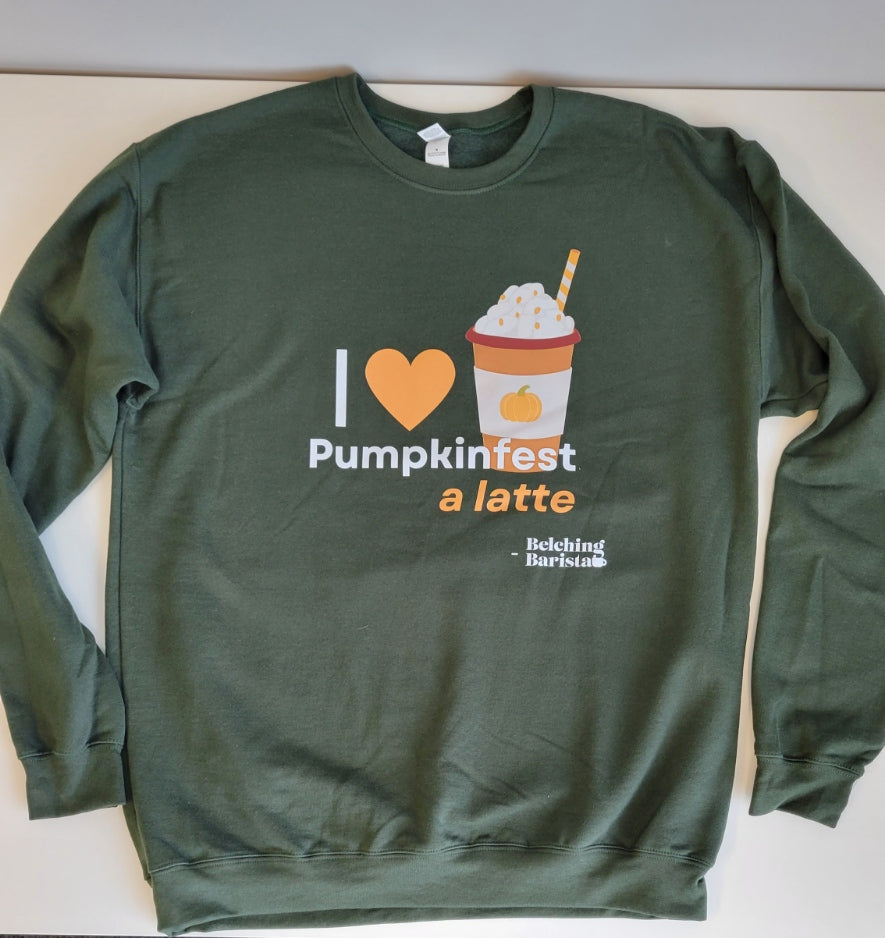 Sweat Shirt - I Heart Pumpkinfest a Latte